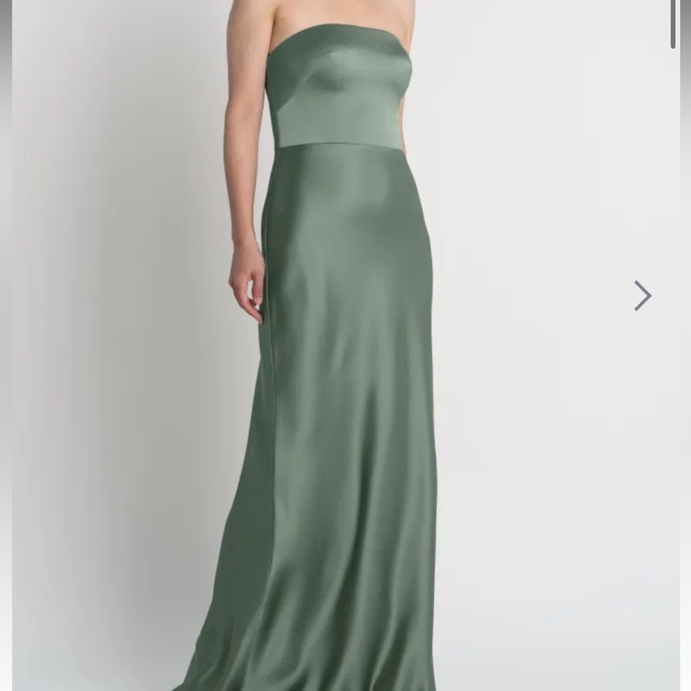 JENNY YOO SATIN LUXE MOSS BRIDESMAID/WEDDING GUEST DRESS 💚
